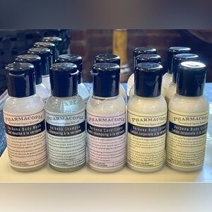 Lot of 19 Pharmacopia Verbena Shampoo/Conditioner/lotion/facial bar TRAVEL SIZE
